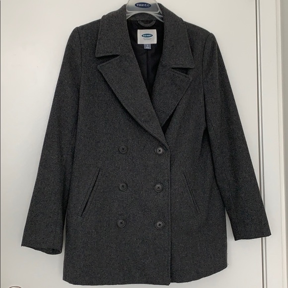 Old Navy Grey Pea Coat - Picture 2 of 7